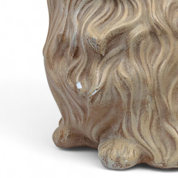 Vintage Ceramic Cat Life Size Figurine Persian Cream Beige Gray Eyes - Picture 10 of 15